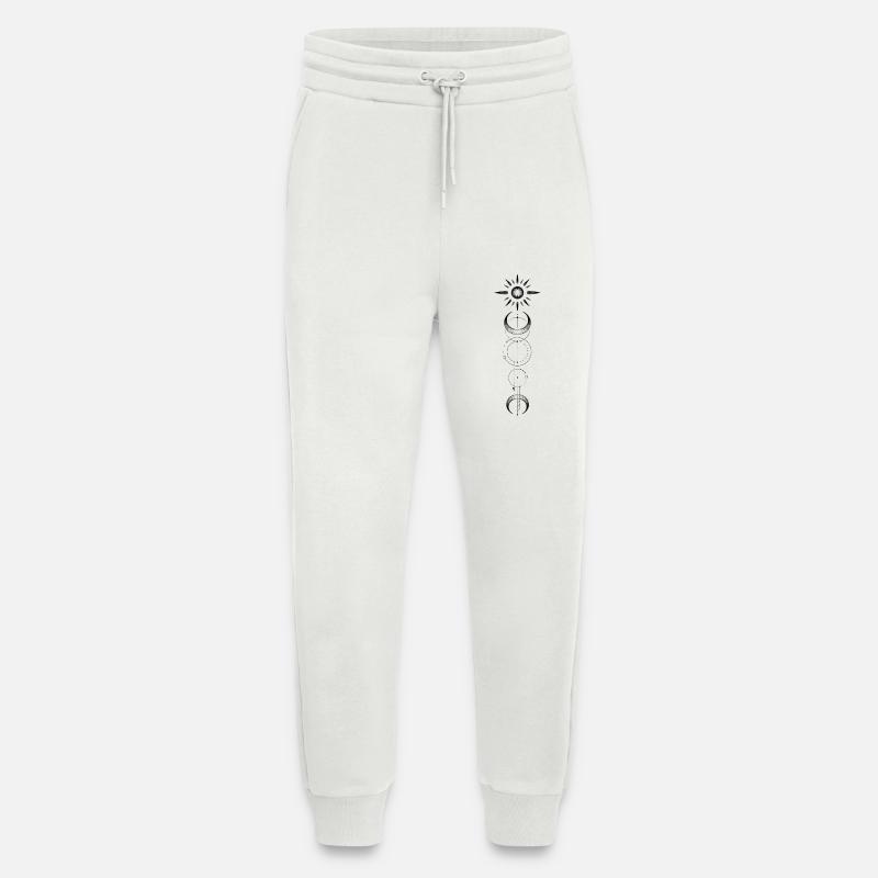 Geometric pattern moon sun - Jogging Pants - made by SPREAD  - OFF WHITE