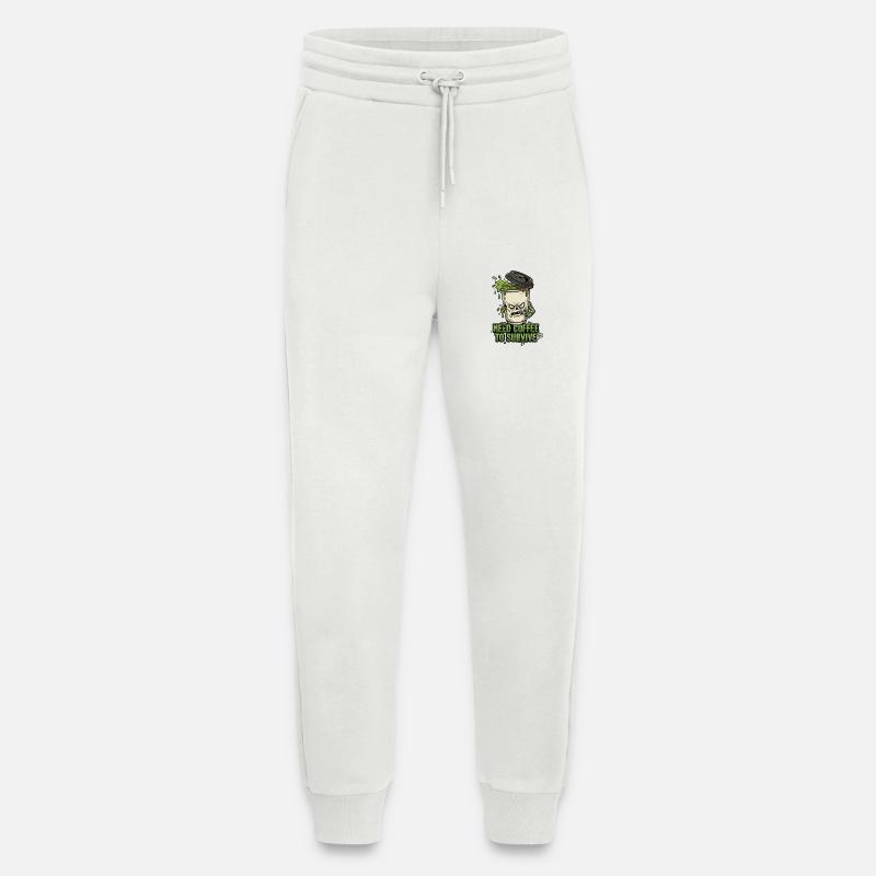 Café Zombie Need Coffee - Pantalon de jogging bio décontracté fabriqué en UE - OFF WHITE