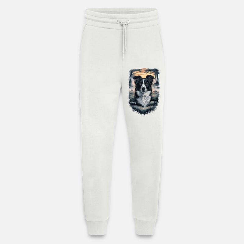 Schöner Border Collie Hund Design - Jogginghose - made by SPREAD - OFF WHITE
