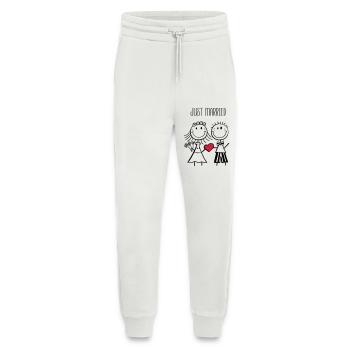 Just Married Brautpaar - Hochzeit - Geschenk - Jogginghose - made by SPREAD - OFF WHITE - Vorne