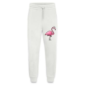 Whimsical Pink Flamingo Illustration - Jogging Pants - made by SPREAD  - OFF WHITE - Front