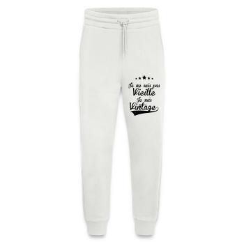Vintage_FR_F - Pantalon de jogging bio décontracté fabriqué en UE - OFF WHITE - Devant