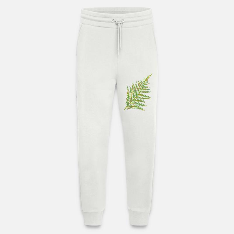 Fern leaf motif - Jogging Pants - made by SPREAD  - OFF WHITE