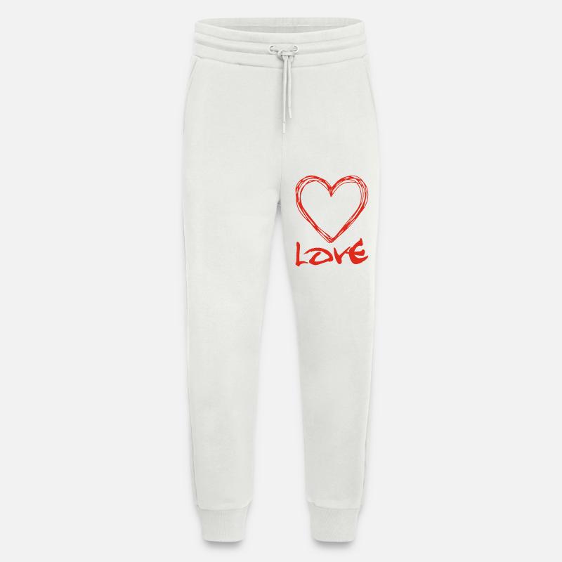 red graffiti heart - Jogging Pants - made by SPREAD  - OFF WHITE