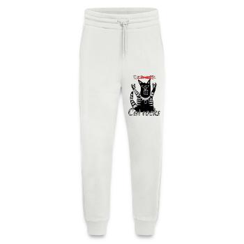 Funny Cat Rocks Heavy Metal Festival Motif - Jogging Pants - made by SPREAD  - OFF WHITE - Front