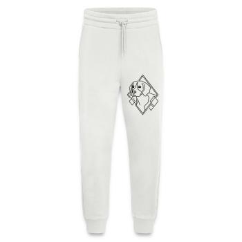 Beagle in Geometric Shape - Line Art Design - Jogging Pants - made by SPREAD  - OFF WHITE - Front