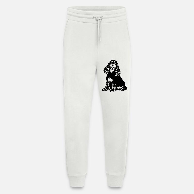 Cocker Spaniel - Pantalon de jogging bio décontracté fabriqué en UE - OFF WHITE