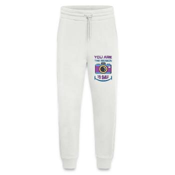 T-shirt avec dicton, drôle de dicton, idée cadeau - Pantalon de jogging bio décontracté fabriqué en UE - OFF WHITE - Devant
