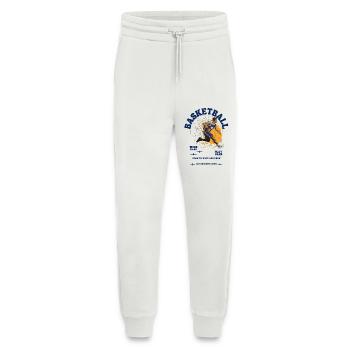 Illustration dynamique de joueur de basket-ball - Pantalon de jogging bio décontracté fabriqué en UE - OFF WHITE - Devant
