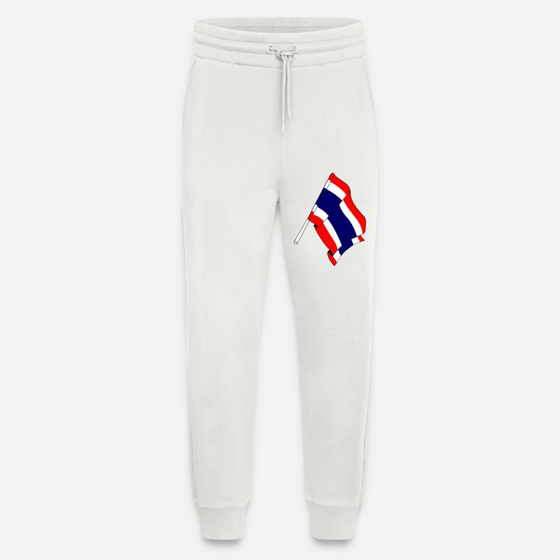 Drapeau de la Thaïlande - Pantalon de jogging bio décontracté fabriqué en UE - OFF WHITE
