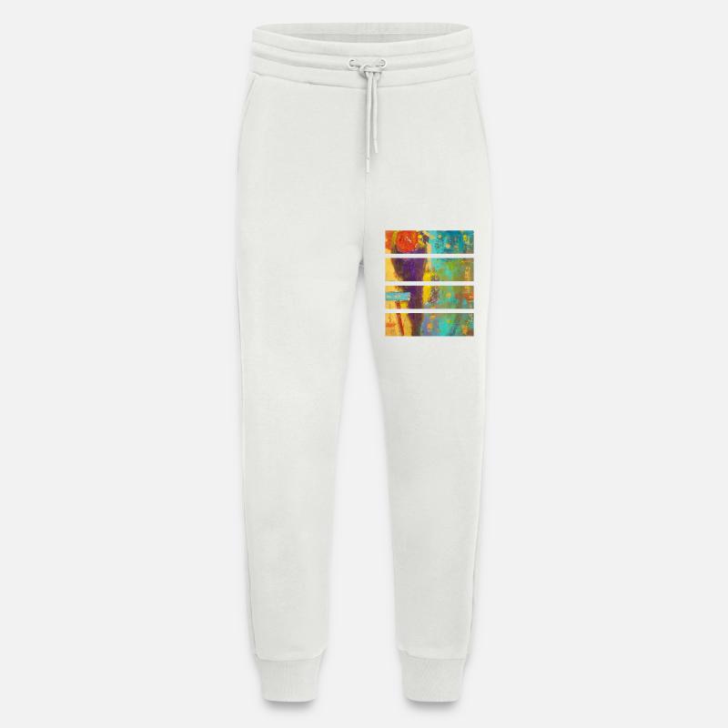 Lebendige abstrakte Blumenkomposition - Jogginghose - made by SPREAD - OFF WHITE