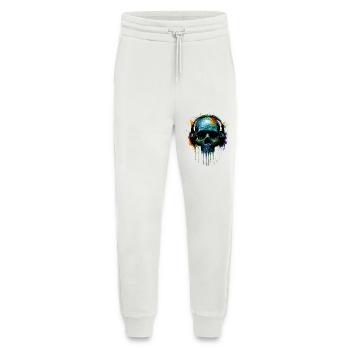 DJ skull colored with headphones - Jogging Pants - made by SPREAD  - OFF WHITE - Front