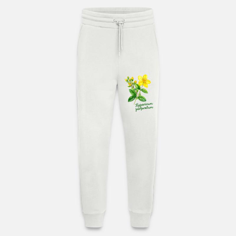 Hypericum perforatum - botanical illustration - Jogging Pants - made by SPREAD  - OFF WHITE