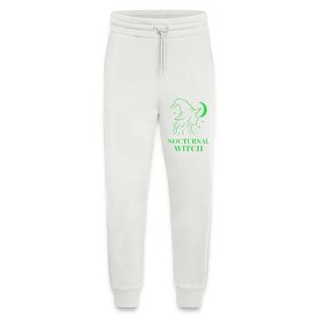 Sorcière nocturne avec lune et étoiles vertes - Pantalon de jogging bio décontracté fabriqué en UE - OFF WHITE - Devant