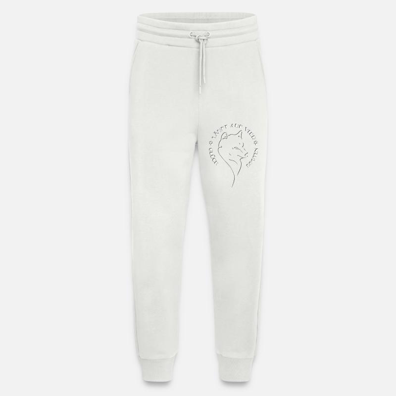 Elegant Hunde-Silhouette mit Botschaft - Jogginghose - made by SPREAD - OFF WHITE