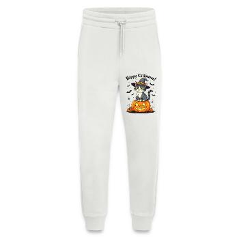 Halloween, cat, funny, pumpkin, Happy Catloween - Jogging Pants - made by SPREAD  - OFF WHITE - Front
