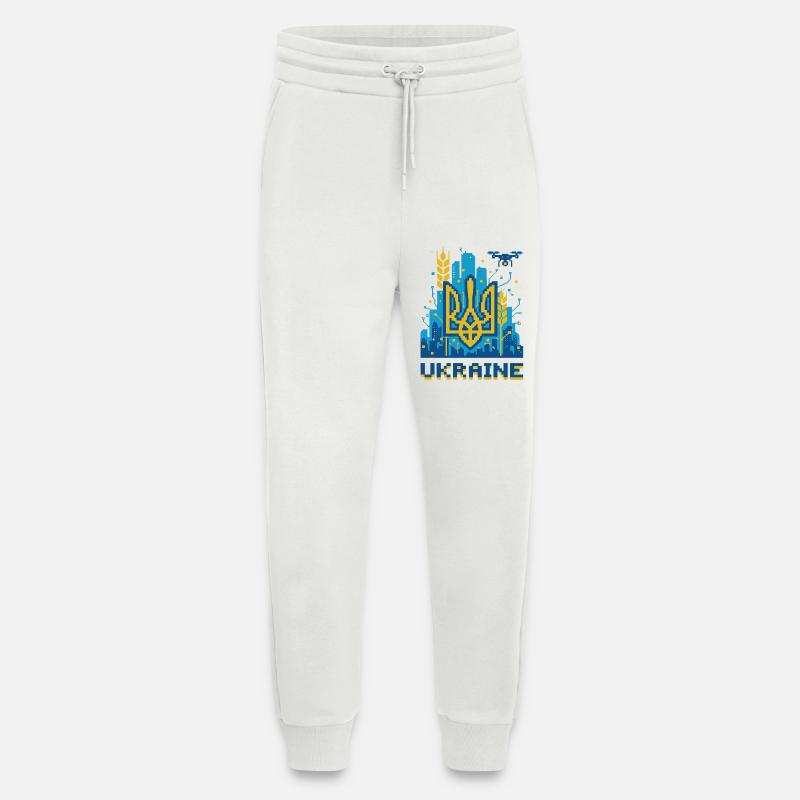 Ukrainischer Dreizack Stadtbild - Jogginghose - made by SPREAD - OFF WHITE