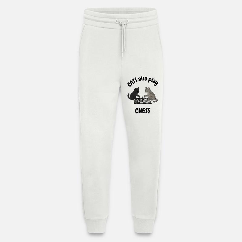Cat also play chess - Jogging Pants - made by SPREAD  - OFF WHITE