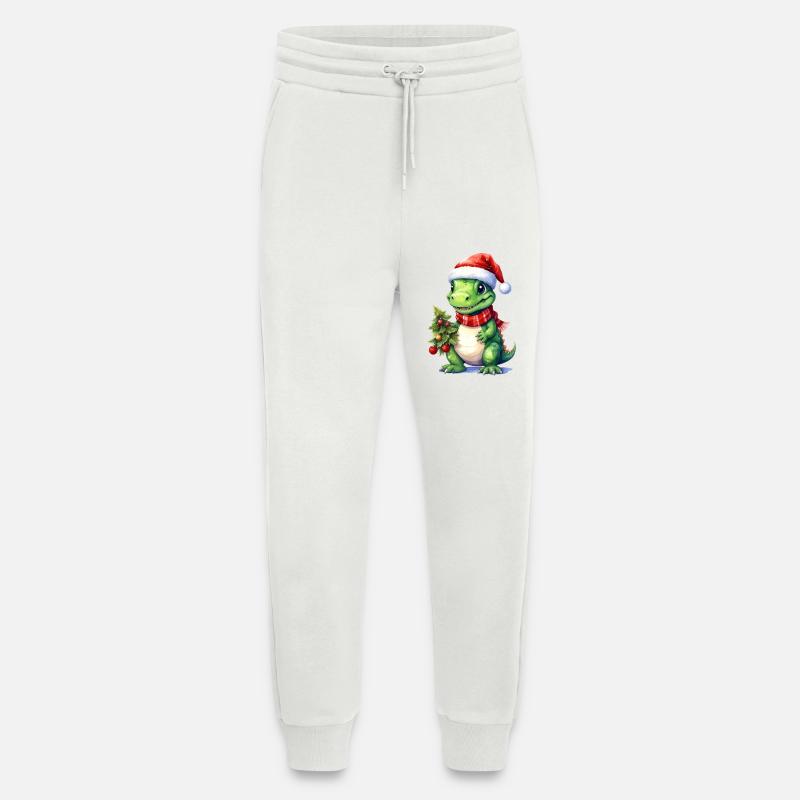 Cute dino suitable for Christmas - Jogging Pants - made by SPREAD  - OFF WHITE