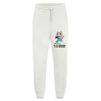 Chat gamer, ne pas déranger je me recharge - Pantalon de jogging bio décontracté fabriqué en UE - OFF WHITE - Devant