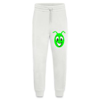 Green Cheerful Cartoon Face Monster - Jogging Pants - made by SPREAD  - OFF WHITE - Front