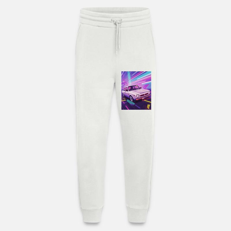 Synthwave Auto in retro style - Jogging Pants - made by SPREAD  - OFF WHITE