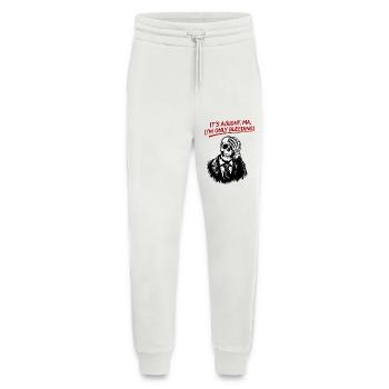 Squelette en costume avec texte rouge - Pantalon de jogging bio décontracté fabriqué en UE - OFF WHITE - Devant