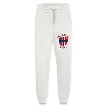 Emblème norvégien du ski de fond - Pantalon de jogging bio décontracté fabriqué en UE - OFF WHITE - Devant