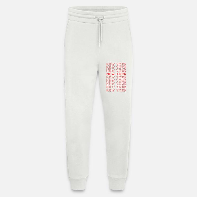 New York Grid Pattern - Jogging Pants - made by SPREAD  - OFF WHITE