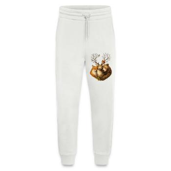Forest Animals United – Illustration du cerf renard et de l’ours - Pantalon de jogging bio décontracté fabriqué en UE - OFF WHITE - Devant