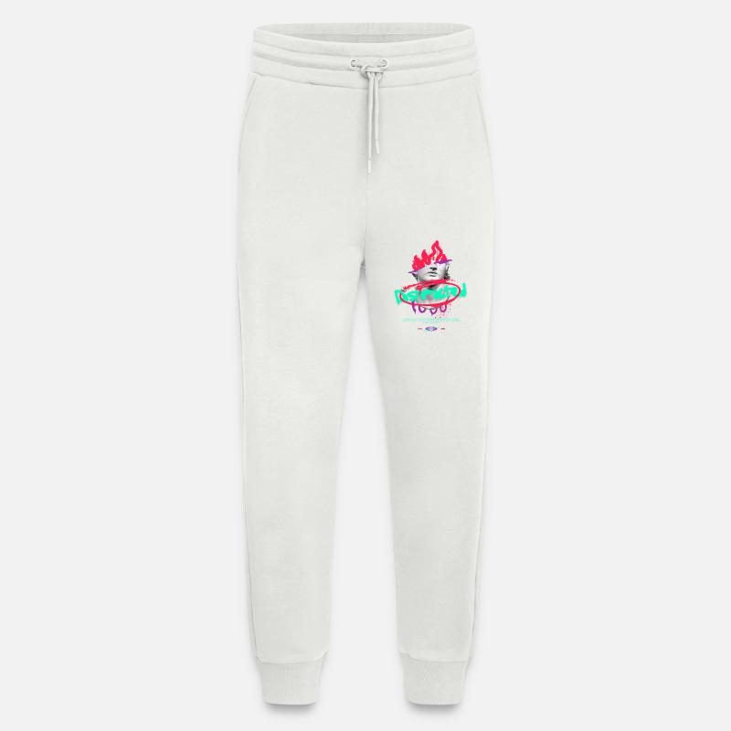 Collage de bustes graffitis au néon - Pantalon de jogging bio décontracté fabriqué en UE - OFF WHITE