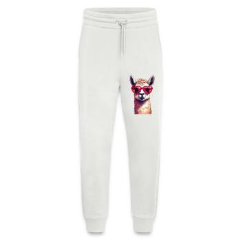 Llama in love with heart glasses for Valentine's Day - Jogging Pants - made by SPREAD  - OFF WHITE - Front