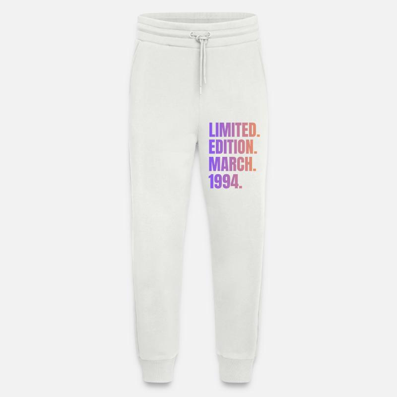 Limited Edition March 1994 - Pantalon de jogging bio décontracté fabriqué en UE - OFF WHITE