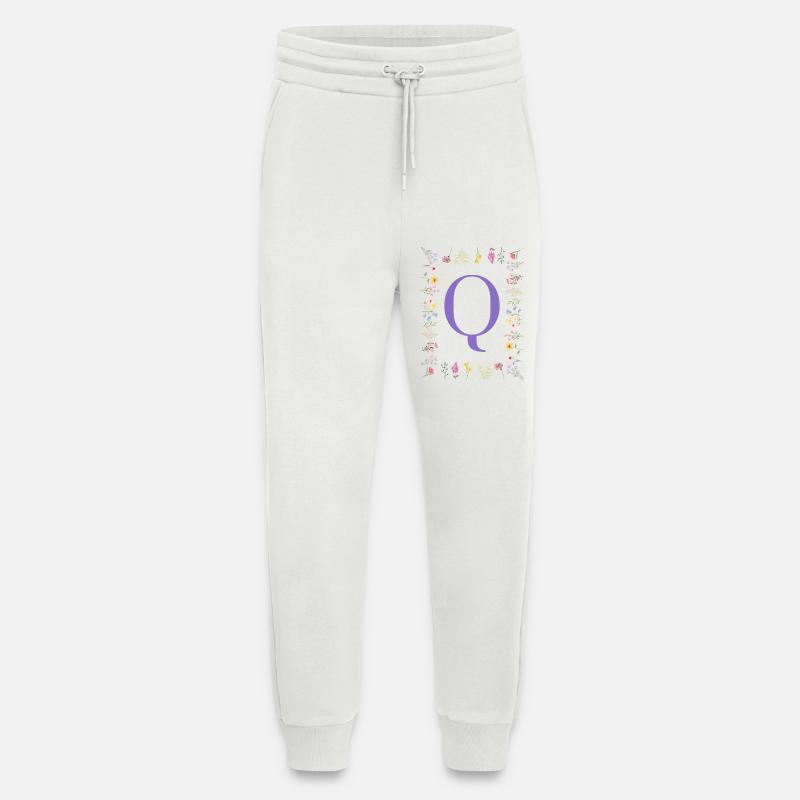 Monogramm "Q", florale Initialen - Jogginghose - made by SPREAD - OFF WHITE