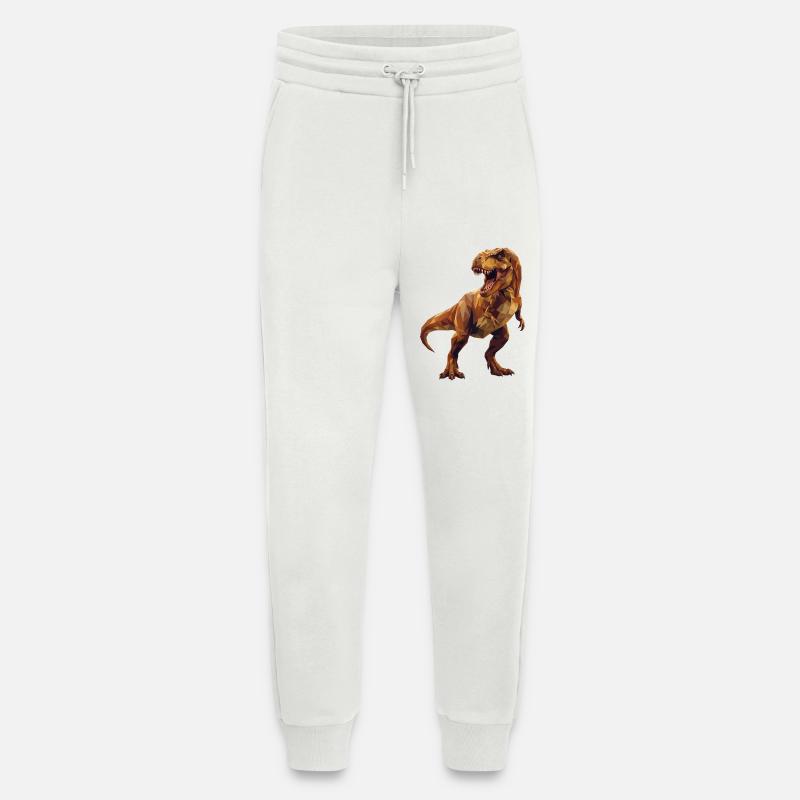 Geometrische T-Rex-Dinosaurier-Low-Poly-Erdtöne - Jogginghose - made by SPREAD - OFF WHITE