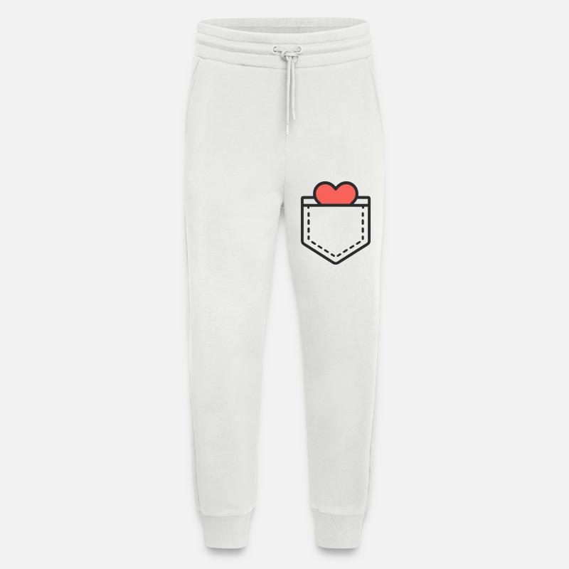 Heart in Pocket I - Jogging Pants - made by SPREAD - OFF WHITE