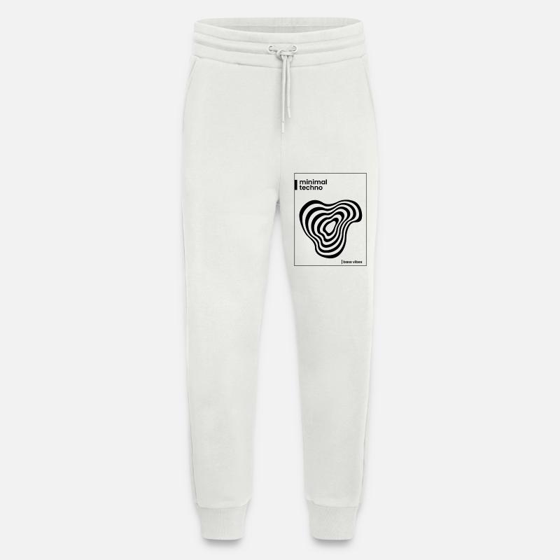 Conception minimale de l’affiche techno - Pantalon de jogging bio décontracté fabriqué en UE - OFF WHITE