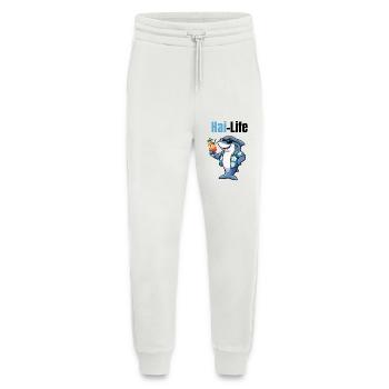 Vie de requin | Requin de dessin animé sympa avec une ambiance estivale - Pantalon de jogging bio décontracté fabriqué en UE - OFF WHITE - Devant