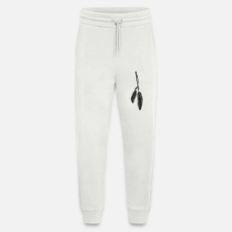 Federn an Kette, feathers, Native American - Jogginghose - made by SPREAD - OFF WHITE