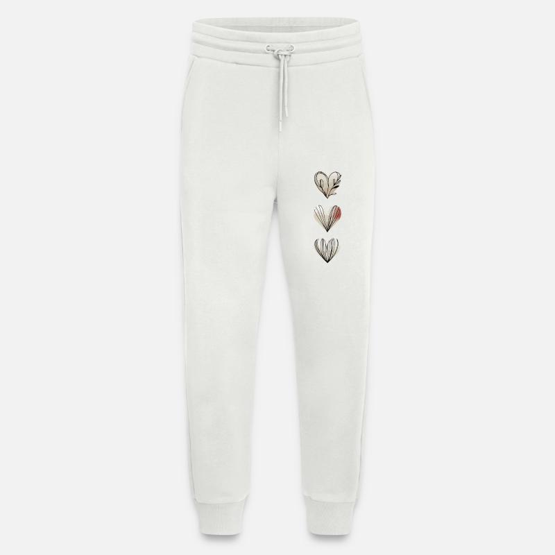 Linienherzen Dreifach - Jogginghose - made by SPREAD - OFF WHITE