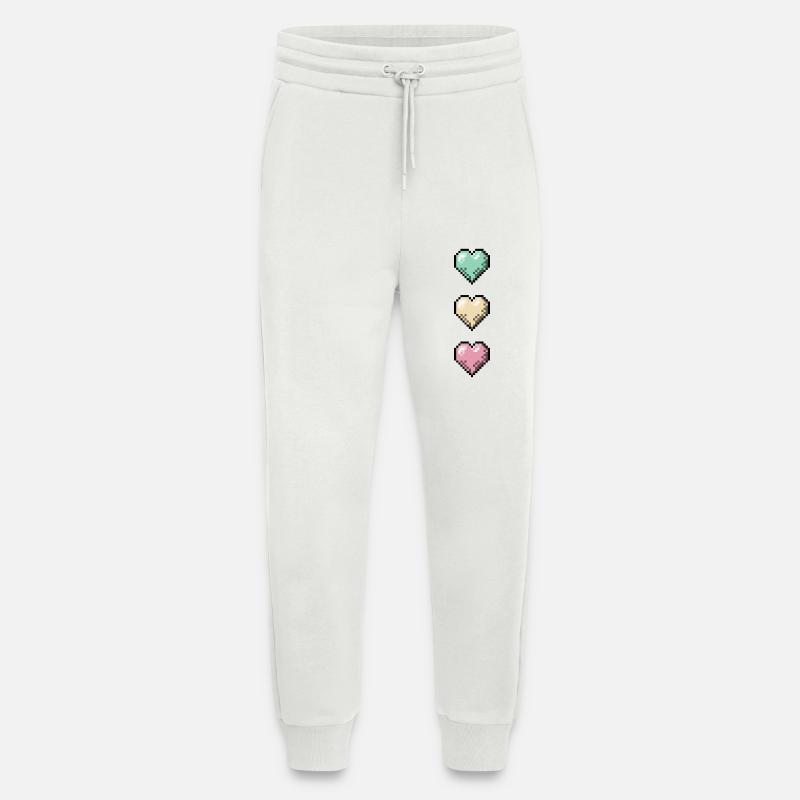 Retro Pixel Art Hearts Stack - Jogging Pants - made by SPREAD  - OFF WHITE
