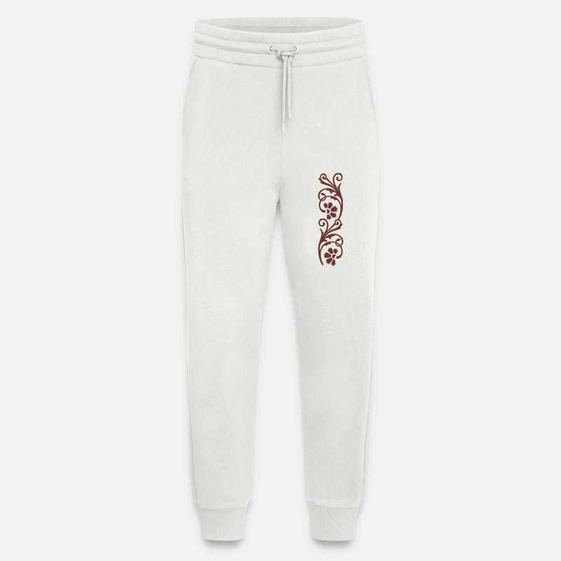 Ornate Floral Scrollwork - Jogging Pants - made by SPREAD  - OFF WHITE