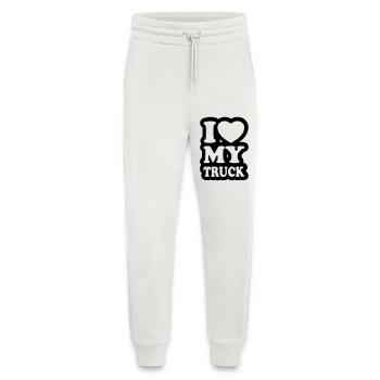 I love my truck - J'aime mon camion - Pantalon de jogging bio décontracté fabriqué en UE - OFF WHITE - Devant