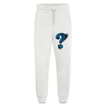 Un point d'interrogation graffiti - Pantalon de jogging bio décontracté fabriqué en UE - OFF WHITE - Devant