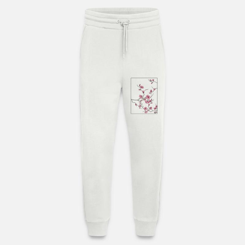 Cherry Blossoms Floral Design - Jogging Pants - made by SPREAD  - OFF WHITE