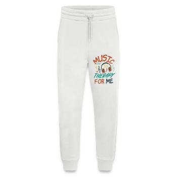 La musique est une thérapie pour moi - Pantalon de jogging bio décontracté fabriqué en UE - OFF WHITE - Devant