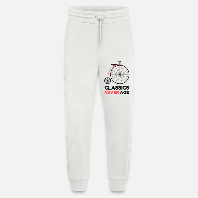 Classics Never Age Penny-Farthing Retro Cycling - Jogging Pants - made by SPREAD  - OFF WHITE