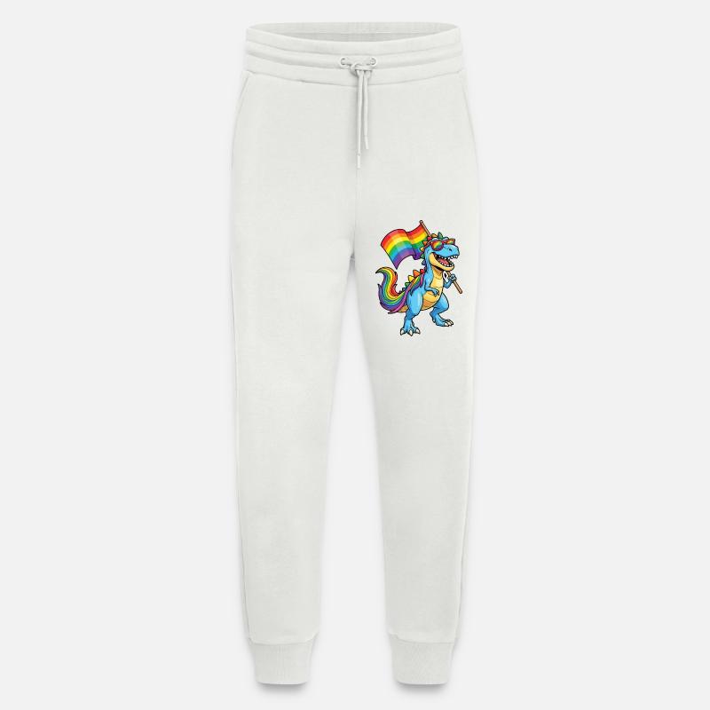 LGBTQ Pride Month - Proud Dinosaur! - Jogging Pants - made by SPREAD  - OFF WHITE