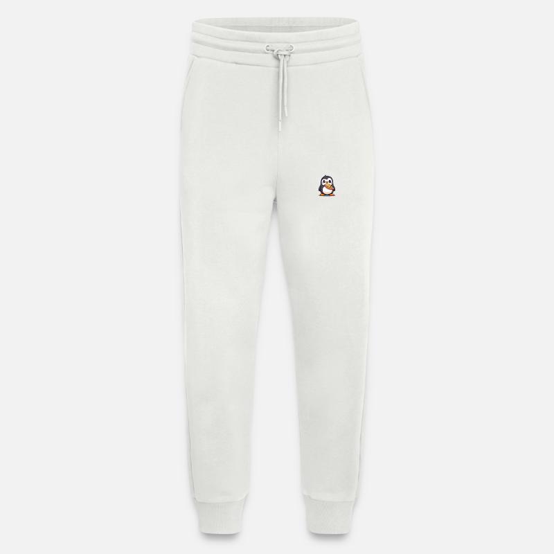Pingouin sucré à la pizza - Pantalon de jogging bio décontracté fabriqué en UE - OFF WHITE
