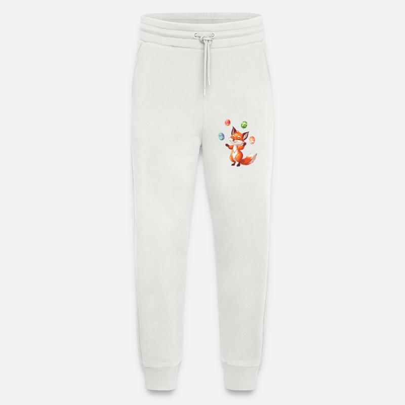 Easter Red Fox Juggling Eggs - Jogging Pants - made by SPREAD  - OFF WHITE